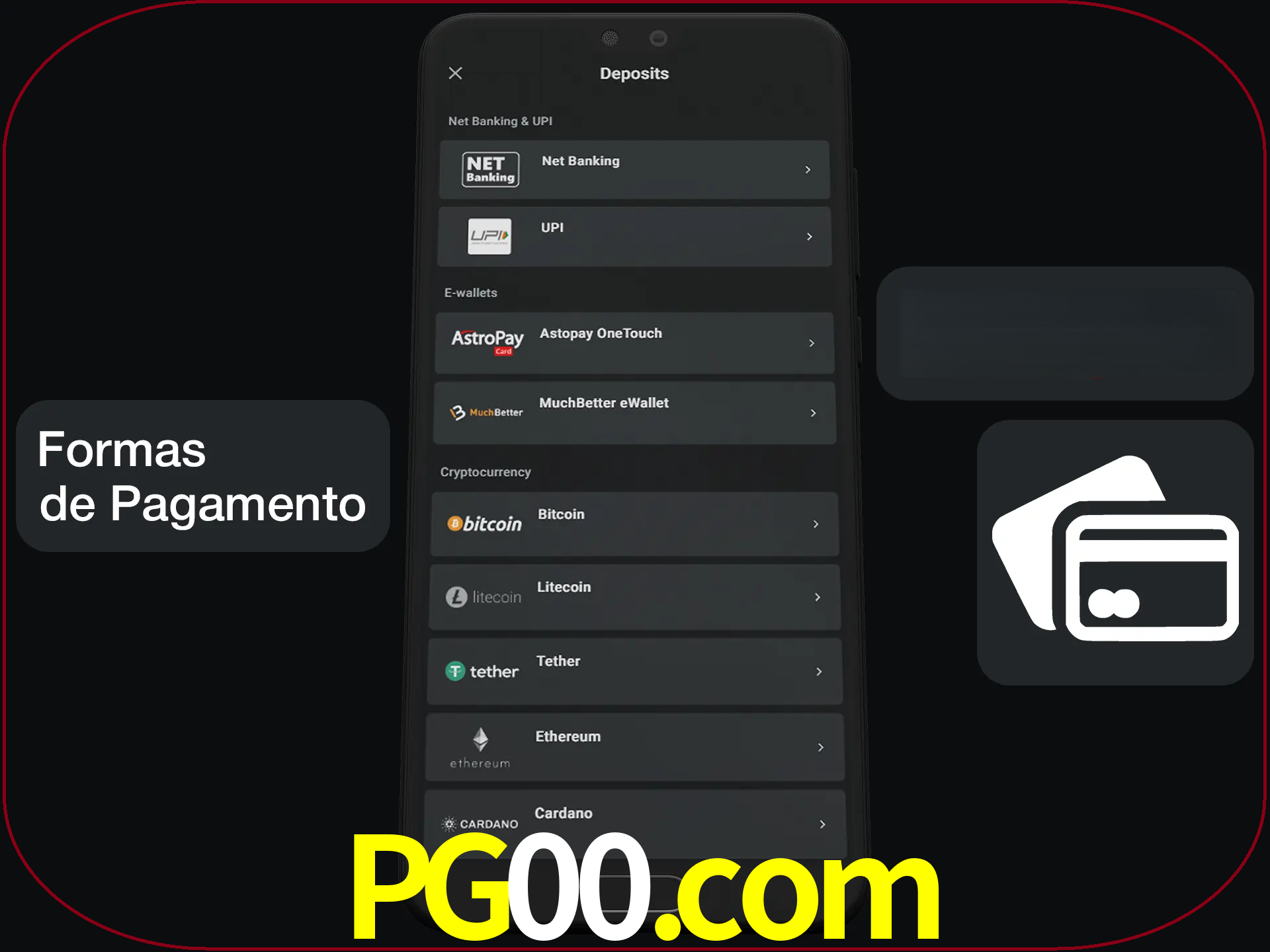 Escolha a forma de pagamento de sua preferência.