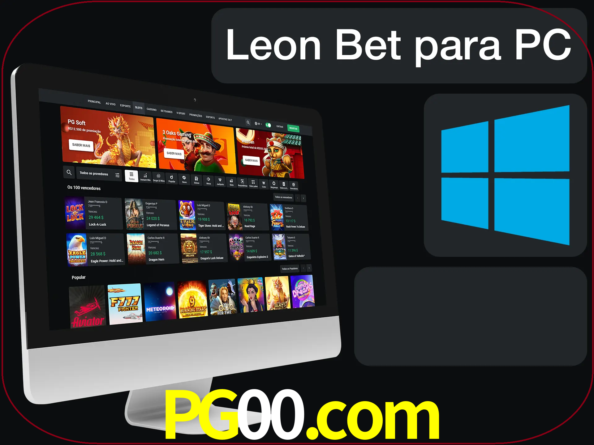 Aposte e jogue em nosso cassino usando o PC.