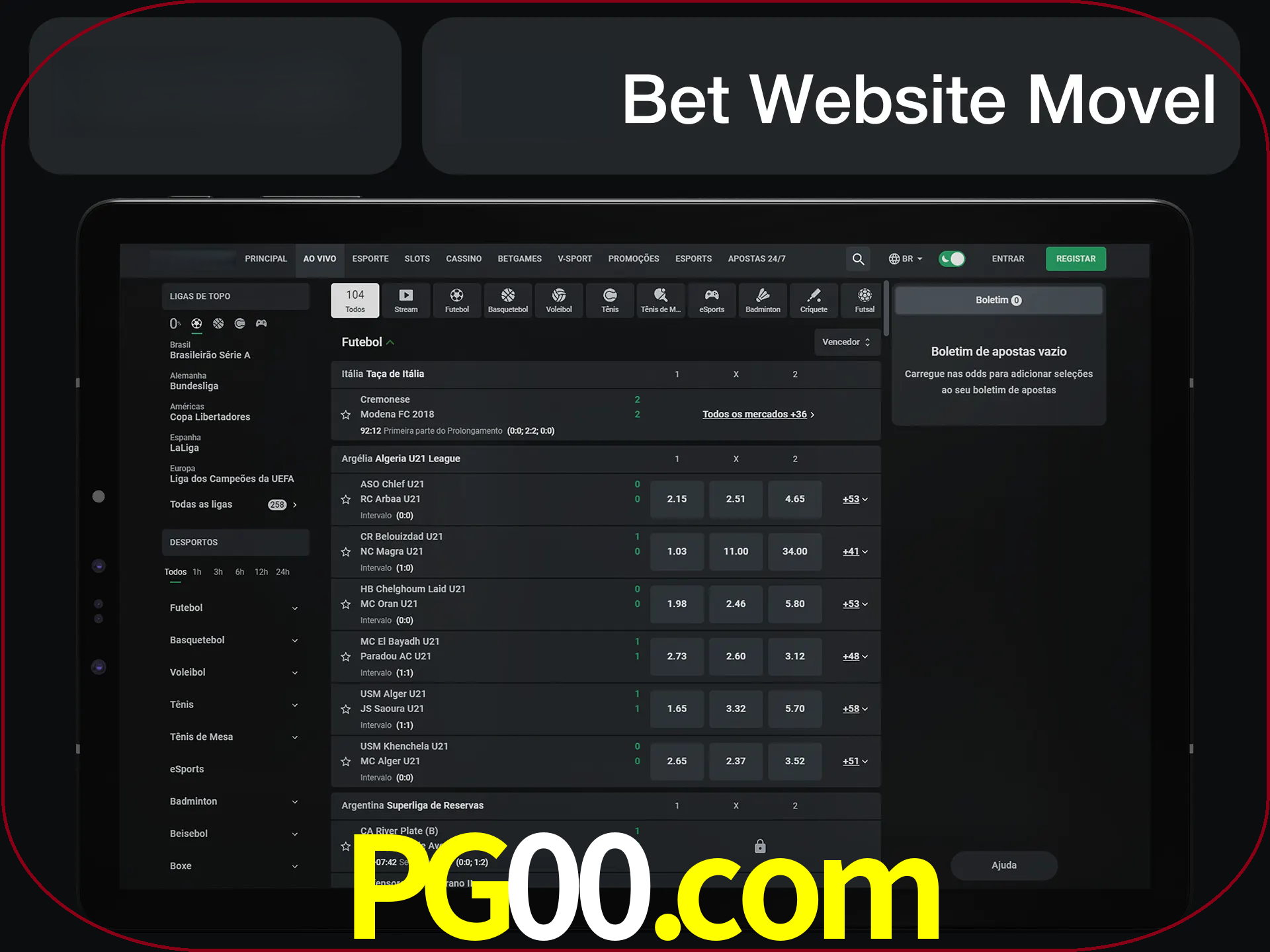 Use nosso website em qualquer dispositivo.